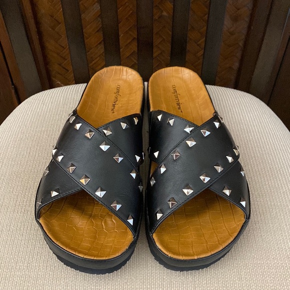 COMFORTVIEW - Gia Studded Sandal Black 12M - Picture 2 of 7